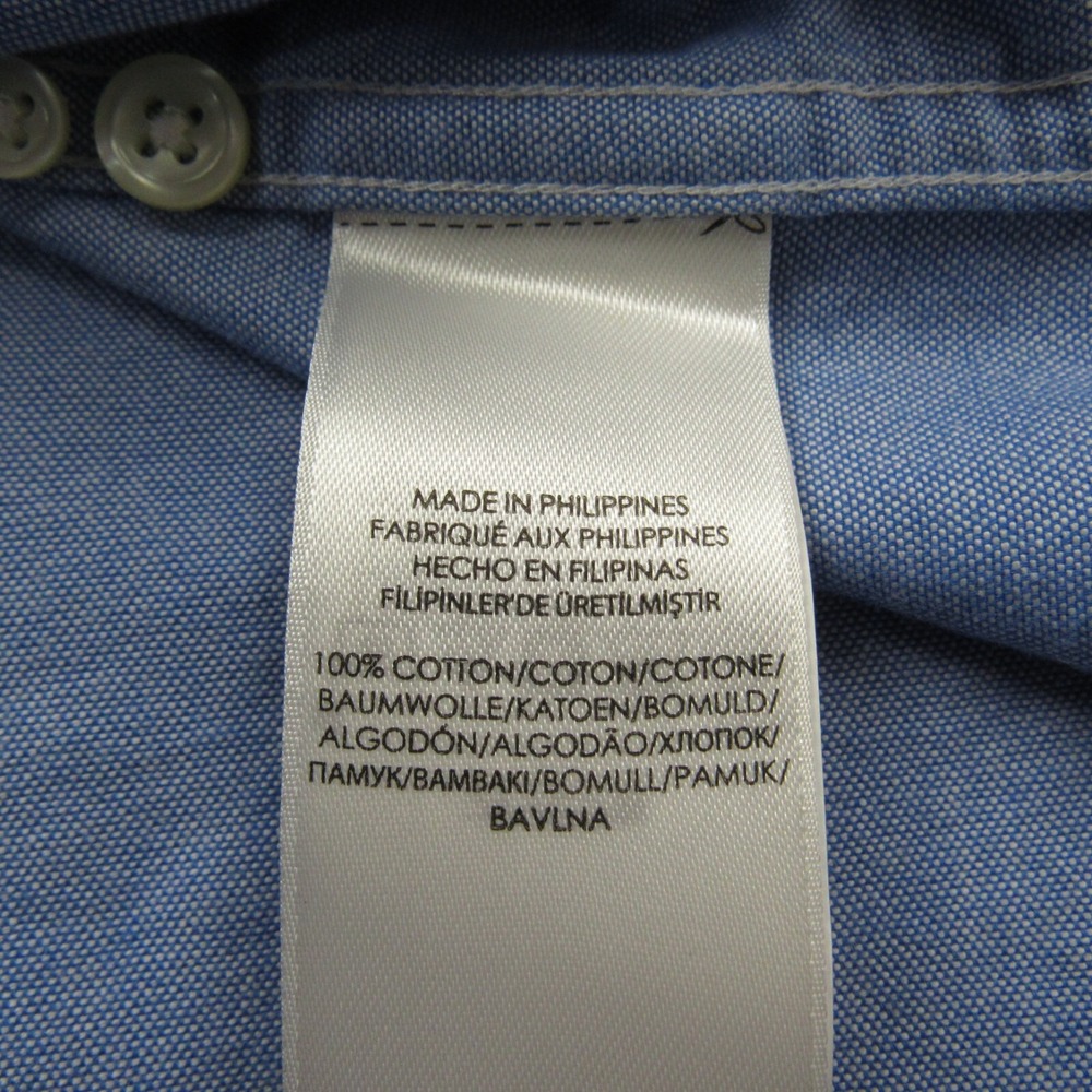 Ralph Lauren Shirt Mens Medium Blue with All Over Pony‎ Logo Oxford Flap Pocket - Picture 9 of 9